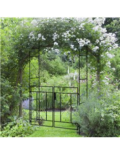 Outsunny Decorative Garden Arch, with Gate - Black 2