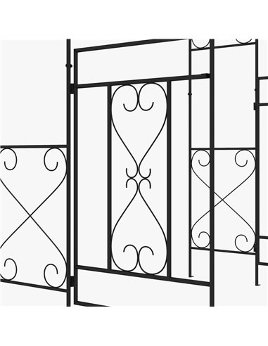 Outsunny Decorative Garden Arch, with Gate - Black