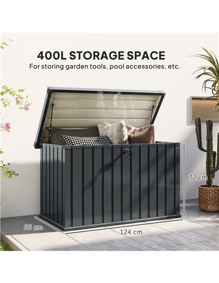 Outsunny 400L Galvanised Steel Garden Storage Box - pic 131270 | FastDaddyshop