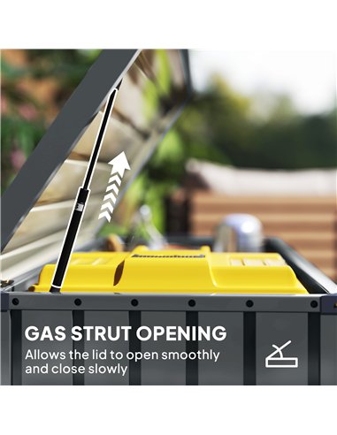 Outsunny 400L Galvanised Steel Garden Storage Box