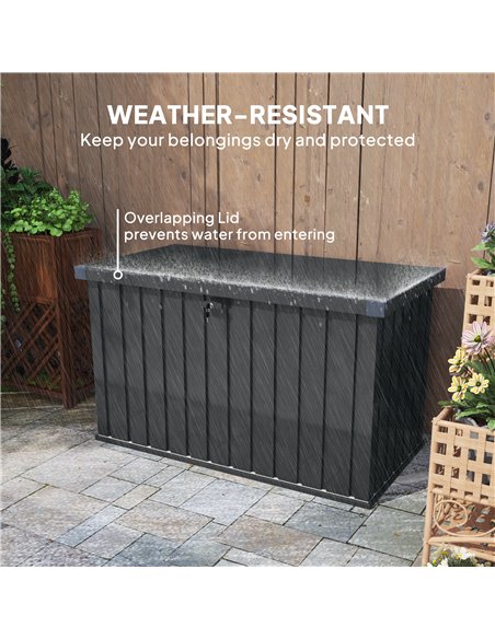 Outsunny 400L Galvanised Steel Garden Storage Box - pic 131272 | FastDaddyshop