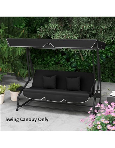 Outsunny Garden Swing Canopy Replacement 3 Seater, Waterproof Garden Swing Seat Canopy Cover, Windproof Anti-UV Sun Shade (Canop
