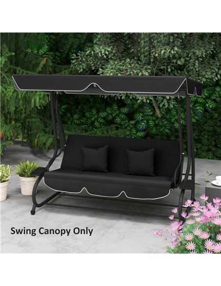 Outsunny Garden Swing Canopy Replacement 3 Seater, Waterproof Garden Swing Seat Canopy Cover, Windproof Anti-UV Sun Shade (Canop - pic 131305 | FastDaddyshop