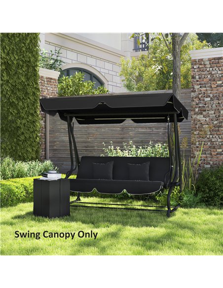 Outsunny Garden Swing Canopy Replacement 3 Seater, Waterproof Garden Swing Seat Canopy Cover, Windproof Anti-UV Sun Shade (Canop - pic 131309 | FastDaddyshop