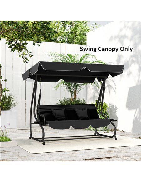 Outsunny Garden Swing Canopy Replacement 3 Seater, Waterproof Garden Swing Seat Canopy Cover, Windproof Anti-UV Sun Shade (Canop - pic 131310 | FastDaddyshop