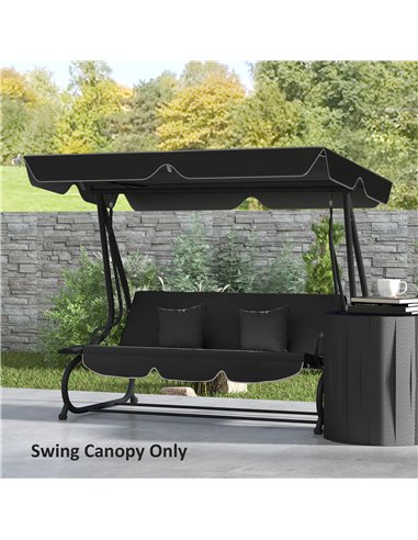 Outsunny Garden Swing Canopy Replacement 3 Seater, Waterproof Garden Swing Seat Canopy Cover, Windproof Anti-UV Sun Shade (Canop