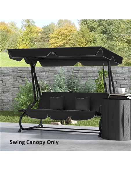 Outsunny Garden Swing Canopy Replacement 3 Seater, Waterproof Garden Swing Seat Canopy Cover, Windproof Anti-UV Sun Shade (Canop - pic 131311 | FastDaddyshop