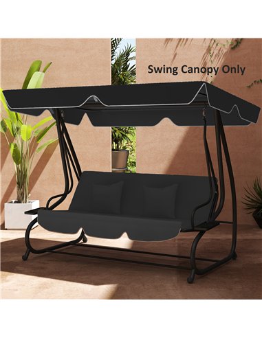 Outsunny Garden Swing Canopy Replacement 3 Seater, Waterproof Garden Swing Seat Canopy Cover, Windproof Anti-UV Sun Shade (Canop
