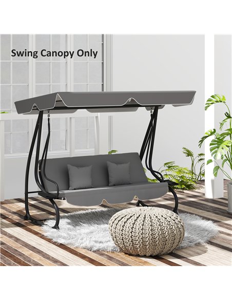 Outsunny Garden Swing Canopy Replacement 3 Seater, Waterproof Garden Swing Seat Canopy Cover, Windproof Anti-UV Sun Shade (Canop - pic 131314 | FastDaddyshop