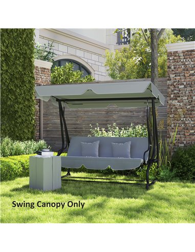 Outsunny Garden Swing Canopy Replacement 3 Seater, Waterproof Garden Swing Seat Canopy Cover, Windproof Anti-UV Sun Shade (Canop