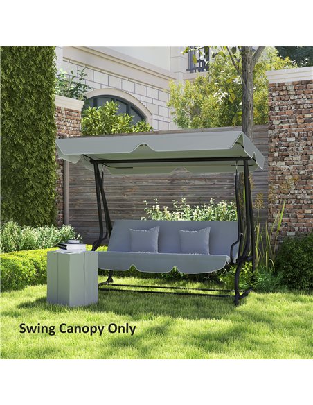 Outsunny Garden Swing Canopy Replacement 3 Seater, Waterproof Garden Swing Seat Canopy Cover, Windproof Anti-UV Sun Shade (Canop - pic 131318 | FastDaddyshop