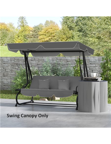 Outsunny Garden Swing Canopy Replacement 3 Seater, Waterproof Garden Swing Seat Canopy Cover, Windproof Anti-UV Sun Shade (Canop - pic 131320 | FastDaddyshop