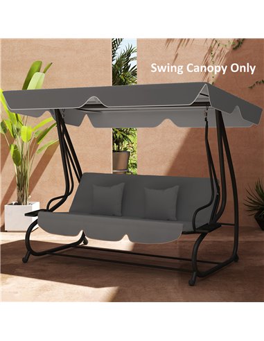 Outsunny Garden Swing Canopy Replacement 3 Seater, Waterproof Garden Swing Seat Canopy Cover, Windproof Anti-UV Sun Shade (Canop