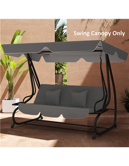 Outsunny Garden Swing Canopy Replacement 3 Seater, Waterproof Garden Swing Seat Canopy Cover, Windproof Anti-UV Sun Shade (Canop - pic 131321 | FastDaddyshop