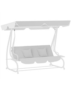 Outsunny Garden Swing Canopy Replacement 3 Seater, Waterproof Garden Swing Seat Canopy Cover, Windproof Anti-UV Sun Shade (Canop