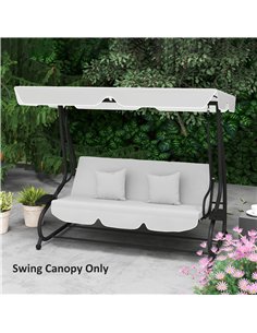 Outsunny Garden Swing Canopy Replacement 3 Seater, Waterproof Garden Swing Seat Canopy Cover, Windproof Anti-UV Sun Shade (Canop 2