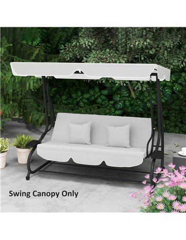 Outsunny Garden Swing Canopy Replacement 3 Seater, Waterproof Garden Swing Seat Canopy Cover, Windproof Anti-UV Sun Shade (Canop