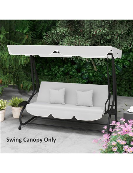 Outsunny Garden Swing Canopy Replacement 3 Seater, Waterproof Garden Swing Seat Canopy Cover, Windproof Anti-UV Sun Shade (Canop - pic 131323 | FastDaddyshop
