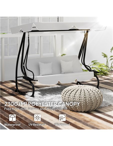 Outsunny Garden Swing Canopy Replacement 3 Seater, Waterproof Garden Swing Seat Canopy Cover, Windproof Anti-UV Sun Shade (Canop - pic 131325 | FastDaddyshop