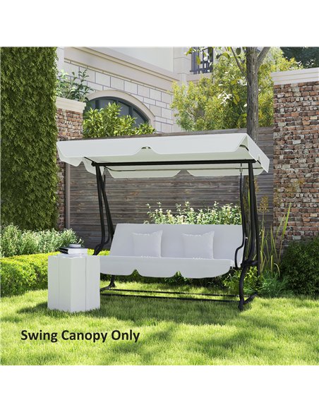 Outsunny Garden Swing Canopy Replacement 3 Seater, Waterproof Garden Swing Seat Canopy Cover, Windproof Anti-UV Sun Shade (Canop - pic 131327 | FastDaddyshop
