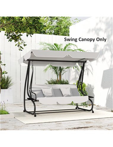 Outsunny Garden Swing Canopy Replacement 3 Seater, Waterproof Garden Swing Seat Canopy Cover, Windproof Anti-UV Sun Shade (Canop
