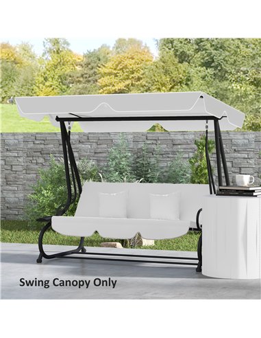 Outsunny Garden Swing Canopy Replacement 3 Seater, Waterproof Garden Swing Seat Canopy Cover, Windproof Anti-UV Sun Shade (Canop