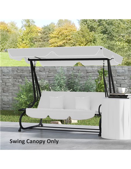 Outsunny Garden Swing Canopy Replacement 3 Seater, Waterproof Garden Swing Seat Canopy Cover, Windproof Anti-UV Sun Shade (Canop - pic 131329 | FastDaddyshop
