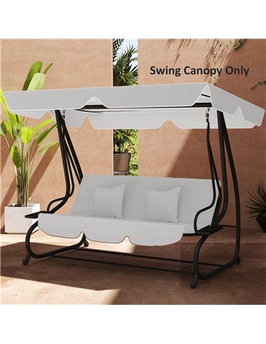 Outsunny Garden Swing Canopy Replacement 3 Seater, Waterproof Garden Swing Seat Canopy Cover, Windproof Anti-UV Sun Shade (Canop