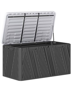 Outsunny 380L Waterproof Outdoor Storage Box, with Lockable Lid - Black