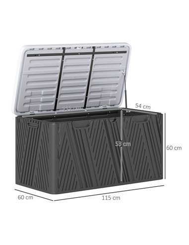 Outsunny 380L Waterproof Outdoor Storage Box, with Lockable Lid - Black