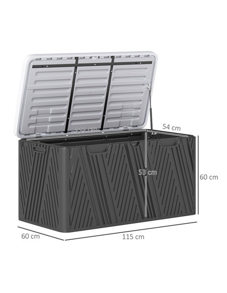 Outsunny 380L Waterproof Outdoor Storage Box, with Lockable Lid - Black - pic 131342 | FastDaddyshop