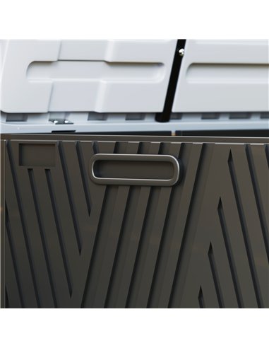 Outsunny 380L Waterproof Outdoor Storage Box, with Lockable Lid - Black