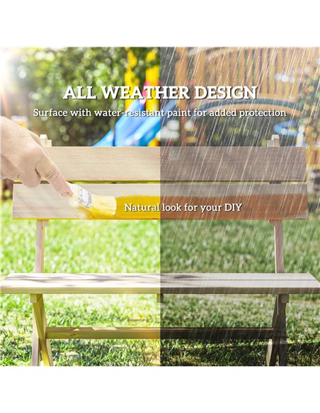 Outsunny 2 Seater Wooden Garden Bench, Fir Wood Outdoor Bench, Garden Loveseat with Slatted Seat, Sloping Back and Wide Feet for - pic 131363 | FastDaddyshop
