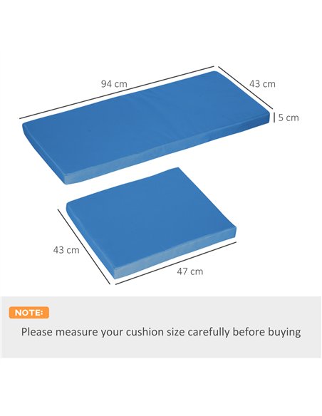 Outsunny Outdoor Seat Cushion Pads for Rattan Furniture, 3 PCs Garden Furniture Cushions,  Sky Blue - pic 131378 | FastDaddyshop