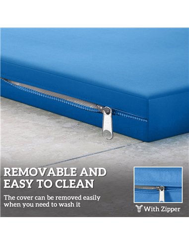 Outsunny Outdoor Seat Cushion Pads for Rattan Furniture, 3 PCs Garden Furniture Cushions,  Sky Blue