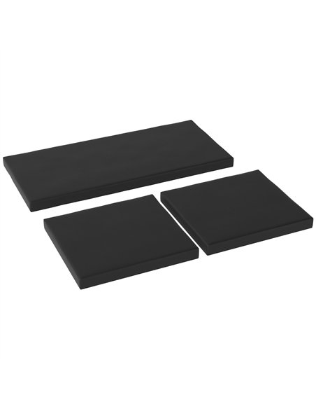 Outsunny Outdoor Seat Cushion Pads for Rattan Furniture, 3 PCs Garden Furniture Cushions, Black - pic 131385 | FastDaddyshop