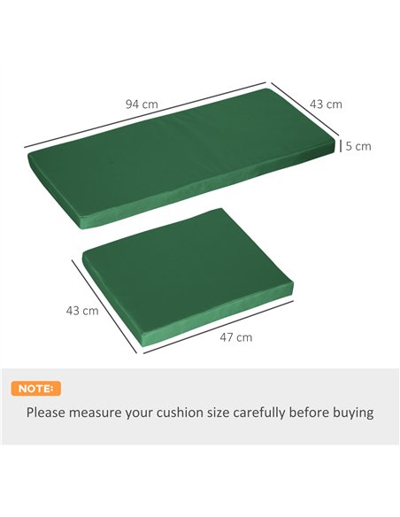 Outsunny Outdoor Seat Cushion Pads for Rattan Furniture, 3 PCs Garden Furniture Cushions, Green - pic 131396 | FastDaddyshop
