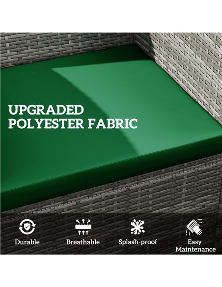Outsunny Outdoor Seat Cushion Pads for Rattan Furniture, 3 PCs Garden Furniture Cushions, Green - pic 131398 | FastDaddyshop