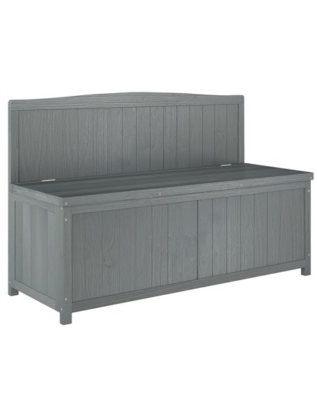 Outsunny Wood Storage Bench for Patio Furniture, Outdoor Garden Seating Tools, Grey - pic 131403 | FastDaddyshop
