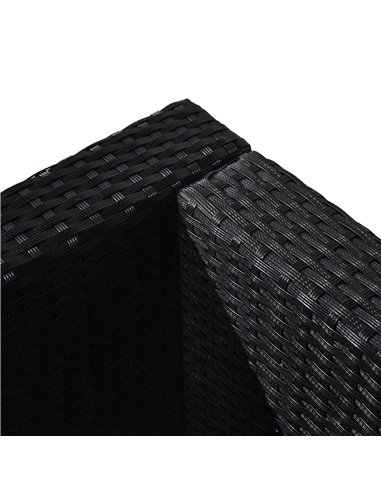 Outsunny 3 pcs PE Rattan Garden Furniture Patio Bistro Set Weave Conservatory Sofa Table and Chairs Set Black
