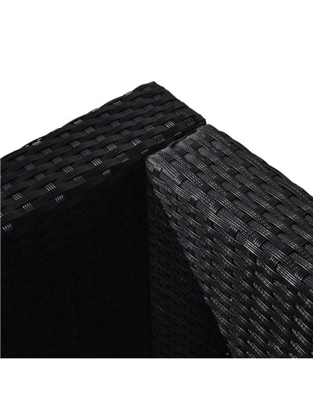 Outsunny 3 pcs PE Rattan Garden Furniture Patio Bistro Set Weave Conservatory Sofa Table and Chairs Set Black - pic 13143 | FastDaddyshop