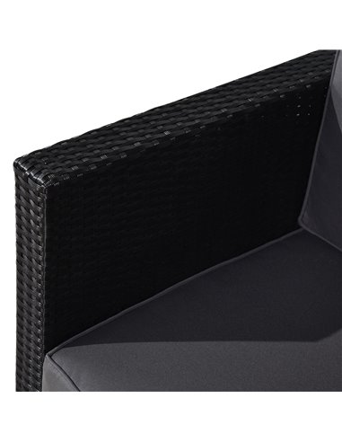 Outsunny 3 pcs PE Rattan Garden Furniture Patio Bistro Set Weave Conservatory Sofa Table and Chairs Set Black