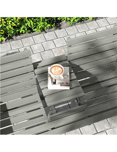Outsunny Fir Wood Convertible 2 to 3 Seater Outdoor Garden Bench Grey