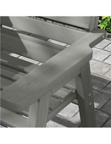 Outsunny Fir Wood Convertible 2 to 3 Seater Outdoor Garden Bench Grey
