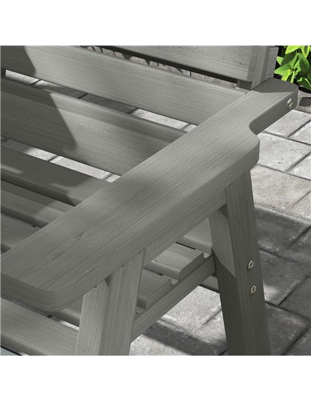 Outsunny Fir Wood Convertible 2 to 3 Seater Outdoor Garden Bench Grey - pic 131456 | FastDaddyshop