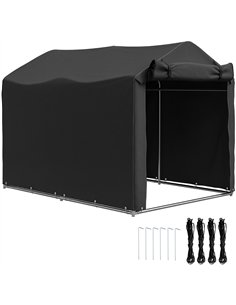 Outsunny 2.2 x 1.6 m Garden Storage Tent, Waterproof Anti-UV Bike Tent with Roll-up Zipper Door, Galvanised Outdoor Storage Shel