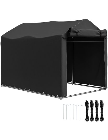 Outsunny 2.2 x 1.6 m Garden Storage Tent, Waterproof Anti-UV Bike Tent with Roll-up Zipper Door, Galvanised Outdoor Storage Shel - pic 131457 | FastDaddyshop