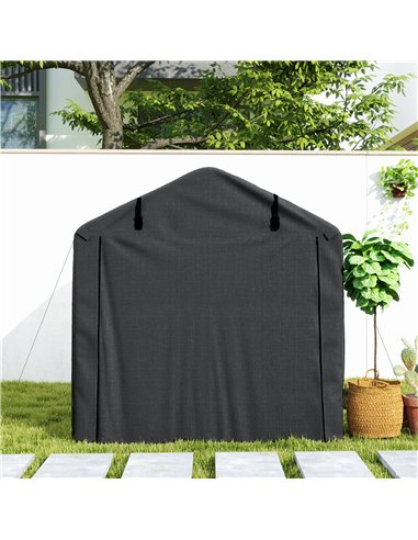 Outsunny 2.2 x 1.6 m Garden Storage Tent, Waterproof Anti-UV Bike Tent with Roll-up Zipper Door, Galvanised Outdoor Storage Shel