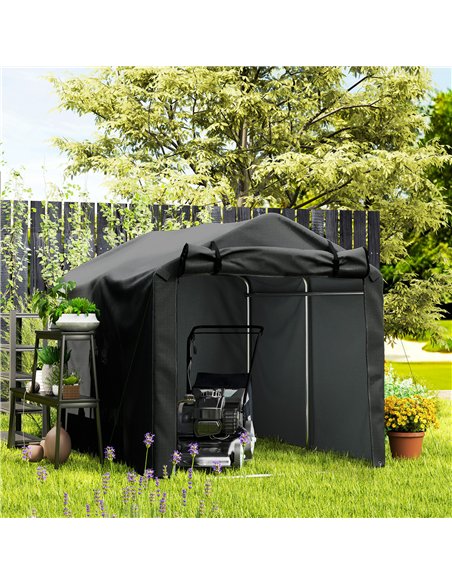 Outsunny 2.2 x 1.6 m Garden Storage Tent, Waterproof Anti-UV Bike Tent with Roll-up Zipper Door, Galvanised Outdoor Storage Shel - pic 131465 | FastDaddyshop