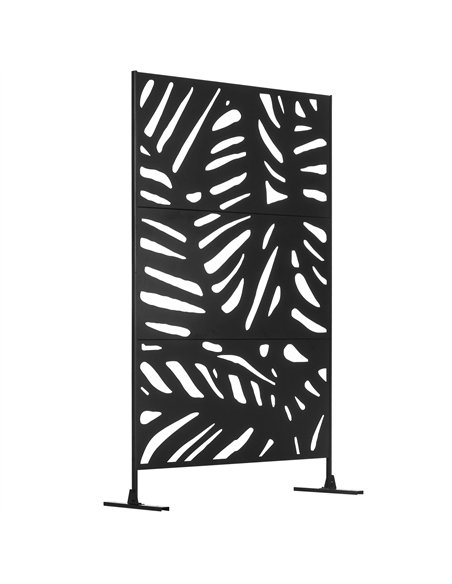 Outsunny Decorative Privacy Screen with Stand, 6.5FT Freestanding Metal Outdoor Divider, Decorative Privacy Panel with Expansion - pic 131466 | FastDaddyshop